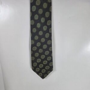 Dunhill London Silk Tie Green Polka Dot Mens Necktie Made In‎ Italy Authentic